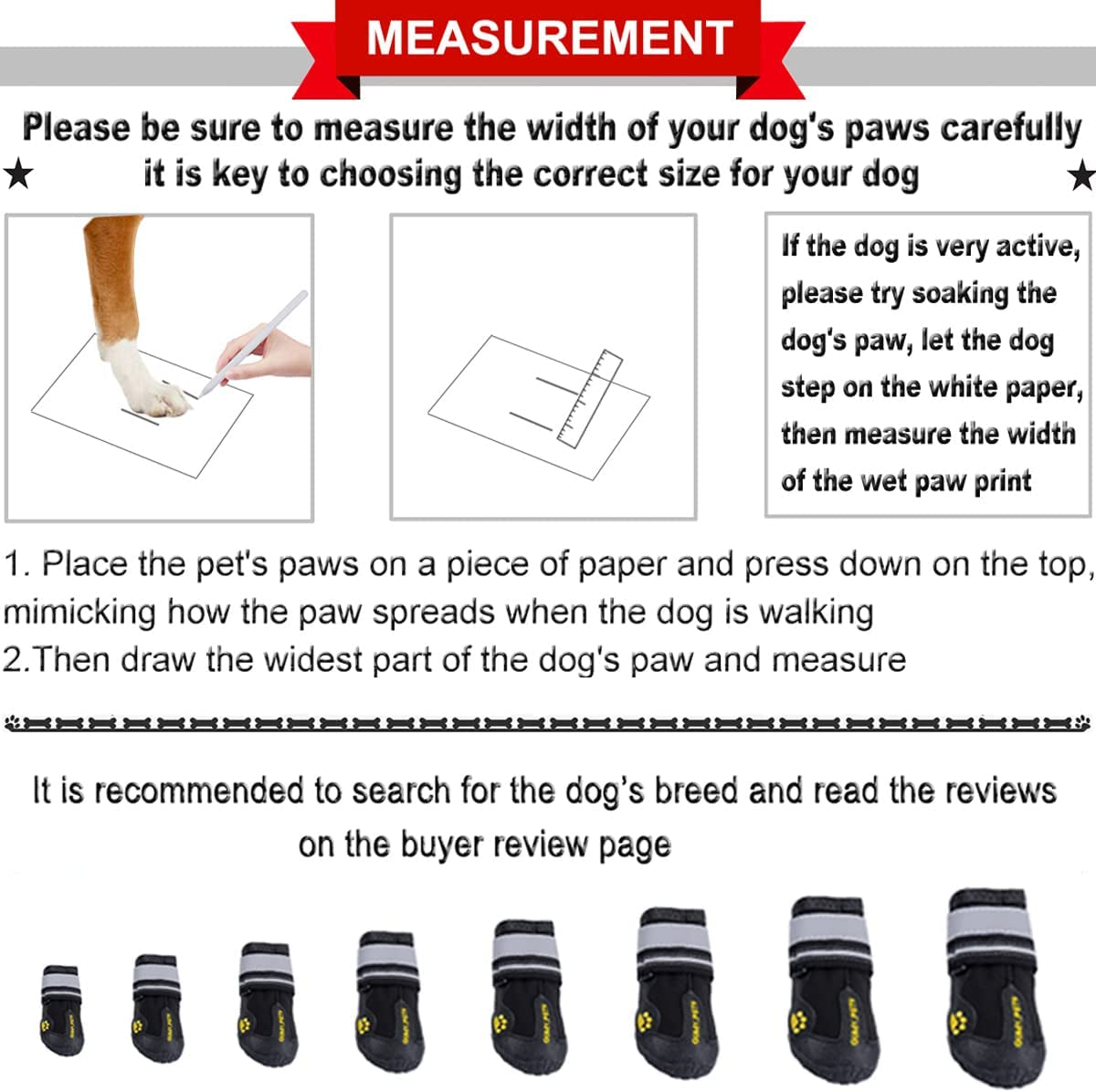 Dog Shoes for Large Dogs, Medium Dog Boots & Paw Protectors for Winter Snowy Day, Summer Hot Pavement, Water-Resistant in Rainy Weather, Outdoor Walking, Indoor Hardfloors Skid-Resistant Sole