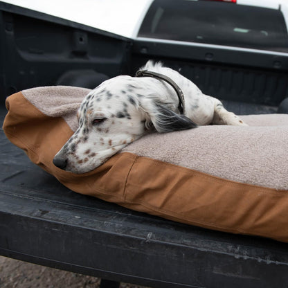 Firm Duck Dog Bed, Durable Canvas Pet Bed with Water-Repellent Shell, Tarmac Duck Camo, Large