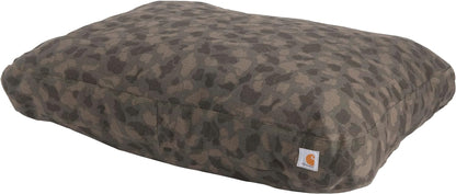 Firm Duck Dog Bed, Durable Canvas Pet Bed with Water-Repellent Shell, Tarmac Duck Camo, Large