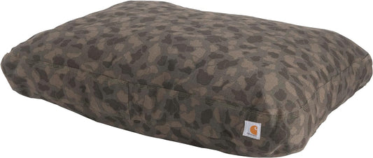 Firm Duck Dog Bed, Durable Canvas Pet Bed with Water-Repellent Shell, Tarmac Duck Camo, Large